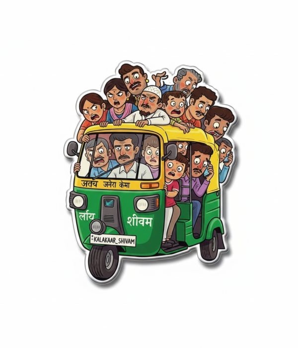 The Overload' Auto Rickshaw Fridge Magnet