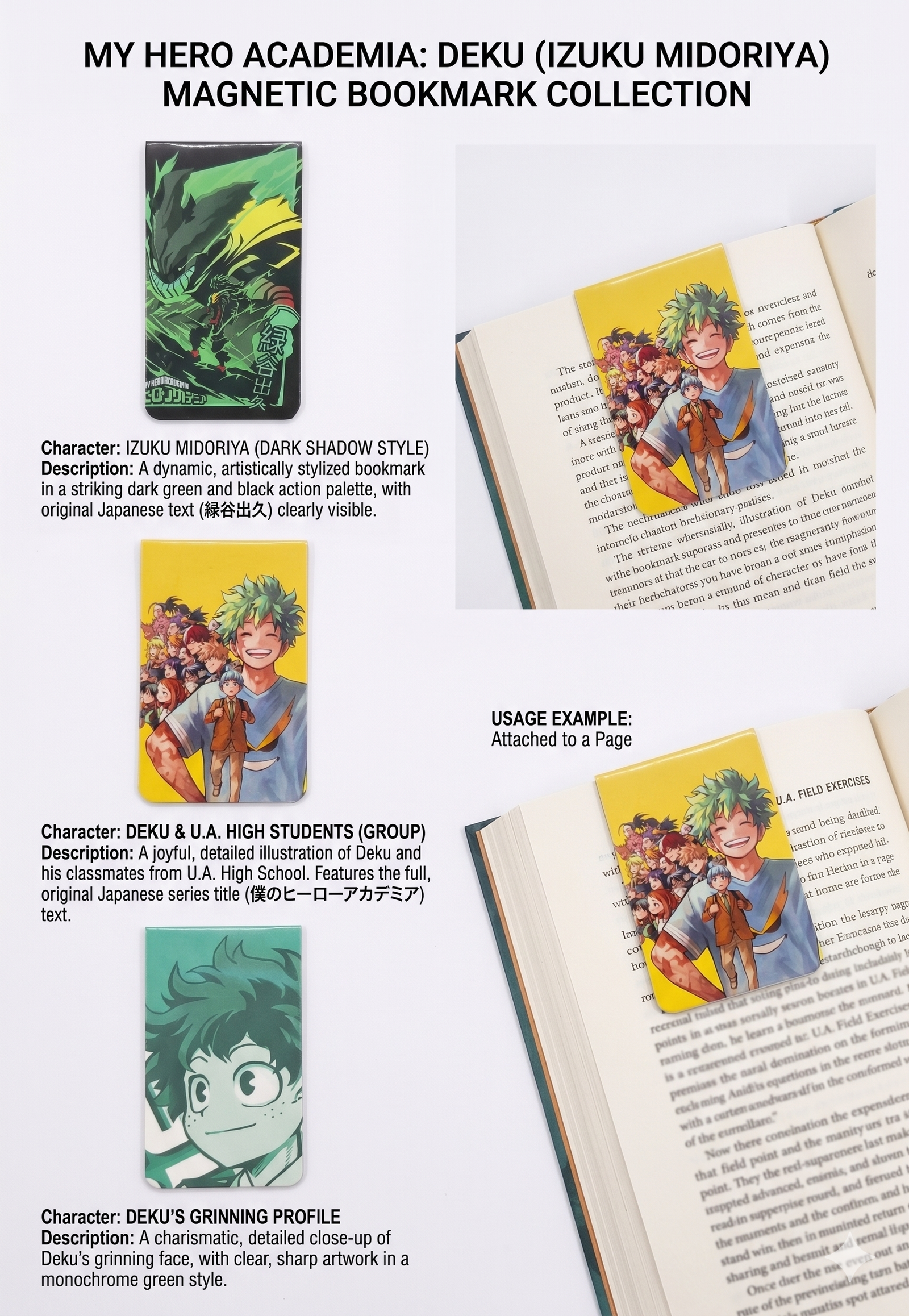 My Hero Academia Magnetic Bookmark Collection